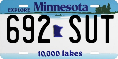 MN license plate 692SUT