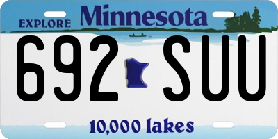 MN license plate 692SUU