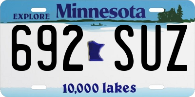 MN license plate 692SUZ