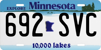MN license plate 692SVC