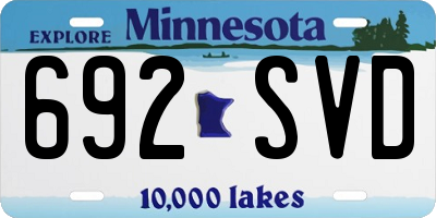 MN license plate 692SVD
