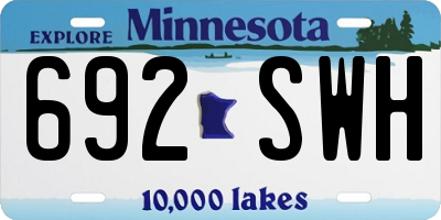 MN license plate 692SWH