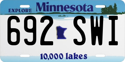 MN license plate 692SWI