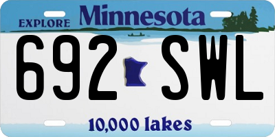 MN license plate 692SWL