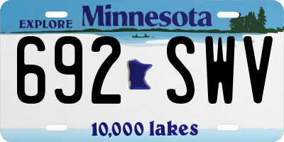 MN license plate 692SWV