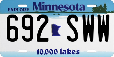MN license plate 692SWW