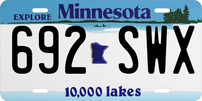 MN license plate 692SWX