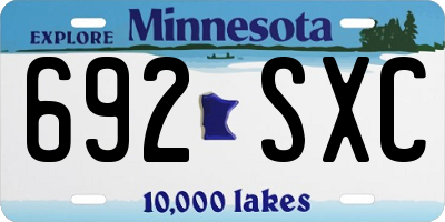 MN license plate 692SXC