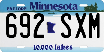 MN license plate 692SXM