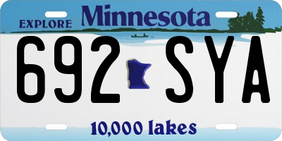 MN license plate 692SYA