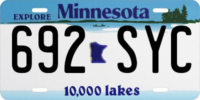 MN license plate 692SYC