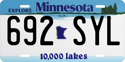 MN license plate 692SYL