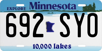 MN license plate 692SYO