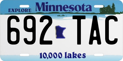 MN license plate 692TAC