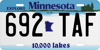 MN license plate 692TAF
