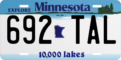 MN license plate 692TAL