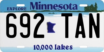 MN license plate 692TAN