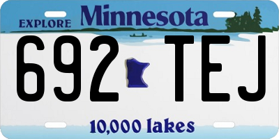 MN license plate 692TEJ