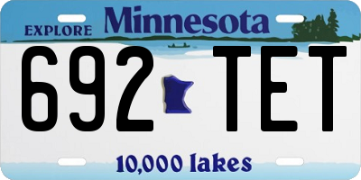 MN license plate 692TET