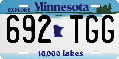 MN license plate 692TGG