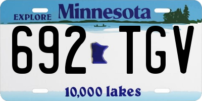 MN license plate 692TGV