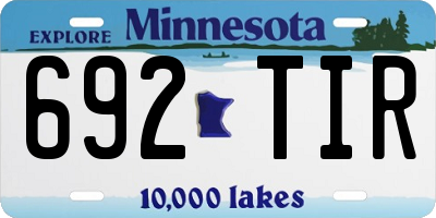 MN license plate 692TIR