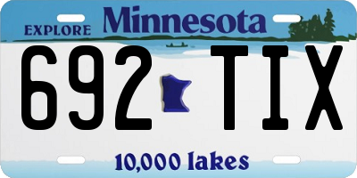 MN license plate 692TIX