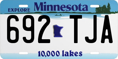 MN license plate 692TJA
