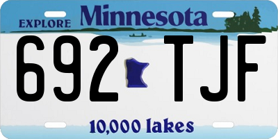 MN license plate 692TJF