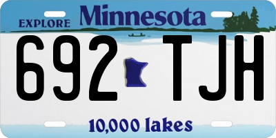 MN license plate 692TJH