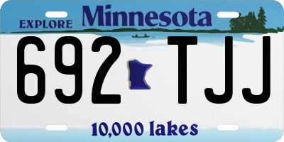 MN license plate 692TJJ