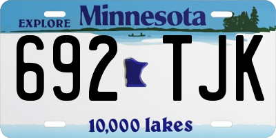 MN license plate 692TJK