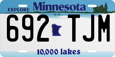 MN license plate 692TJM