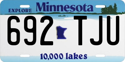 MN license plate 692TJU