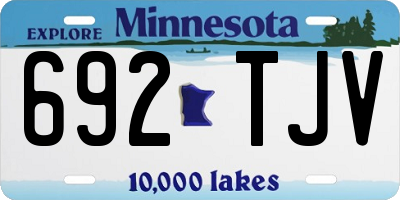 MN license plate 692TJV