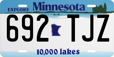 MN license plate 692TJZ