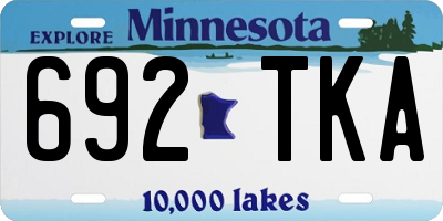 MN license plate 692TKA