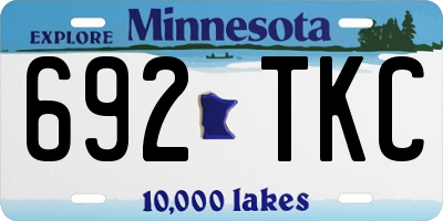 MN license plate 692TKC