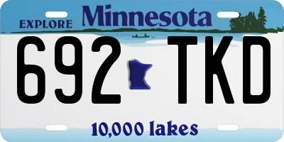 MN license plate 692TKD