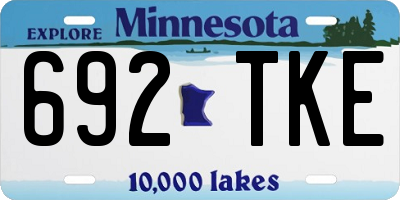 MN license plate 692TKE