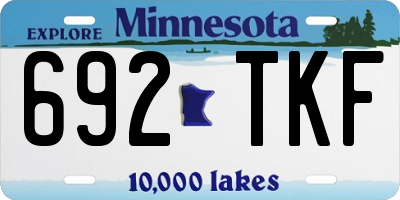 MN license plate 692TKF
