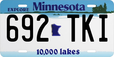 MN license plate 692TKI