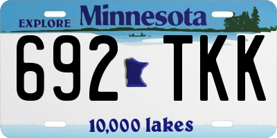 MN license plate 692TKK