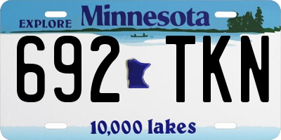MN license plate 692TKN