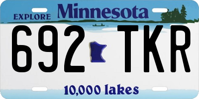 MN license plate 692TKR