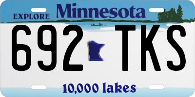 MN license plate 692TKS