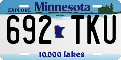 MN license plate 692TKU