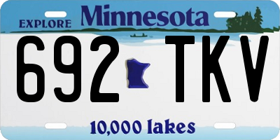MN license plate 692TKV