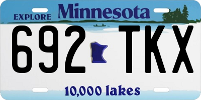 MN license plate 692TKX