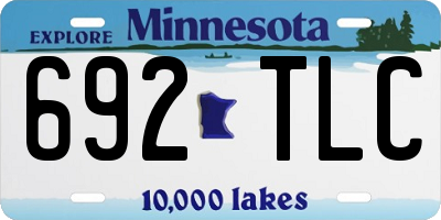 MN license plate 692TLC
